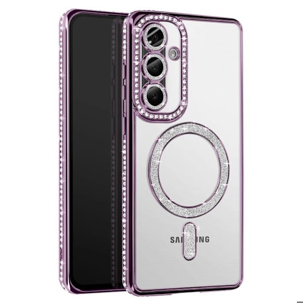 Coque Diamant til Samsung Galaxy A56 MagSafe Kontur Strass Lilla Lila