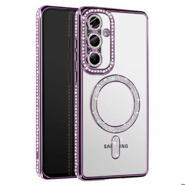 Coque - Samsung - Galaxy A56 - Violet - Strass - MagSafe - Stærk Lila