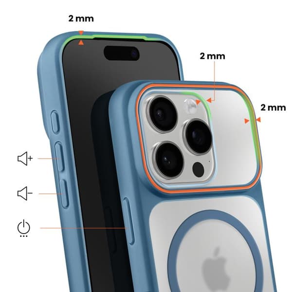 MagSafe-skal för iPhone 16 Pro, skydd i två material, hård baksida, mörkblå Mörkblå
