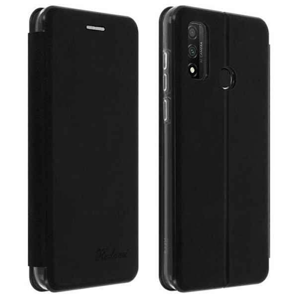 Etui - Huawei - P smart 2020 - Läder av nötkött - Videostöd - Magnetisk Svart