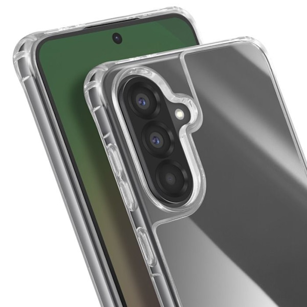 Samsung A36 ja A56 Silikoninen Iskunkestävä Kuori Vedettävällä Narulla Läpinäkyvä Vit