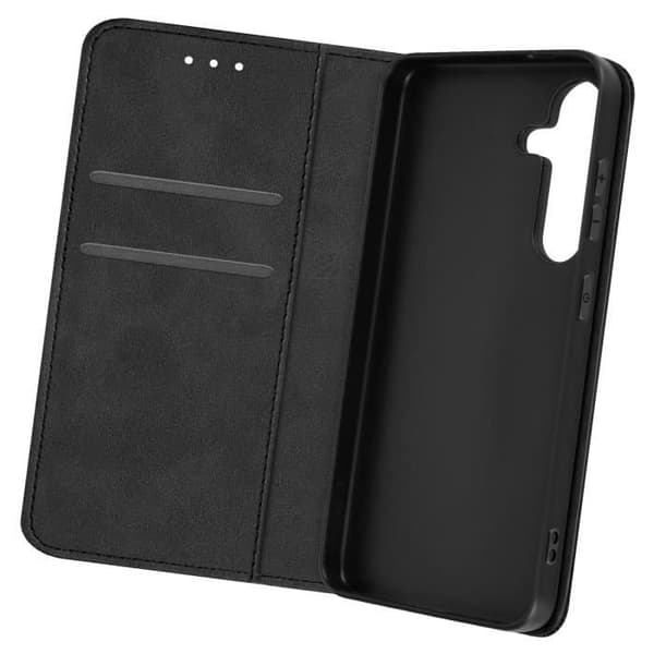 Pungetui - Samsung - Galaxy S24 - Sort - Horisontal Støtte - Kunstlæder Svart