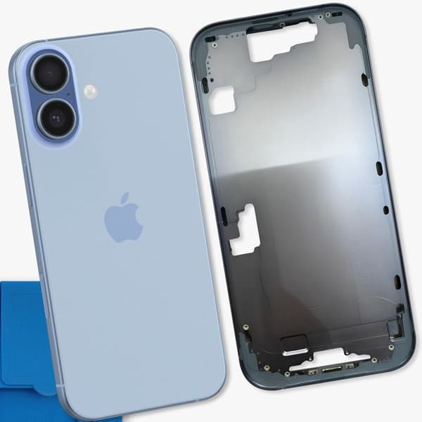 Erstatningscentralchassis til iPhone 17 med lys blå varmeledning Blå