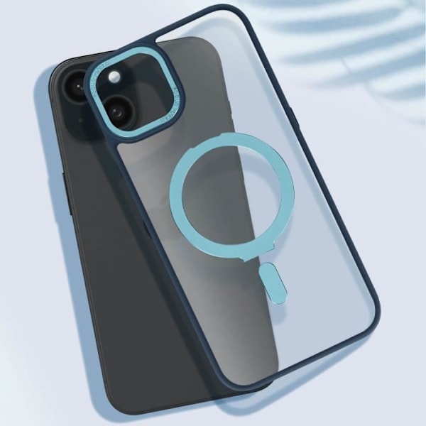 Coque - MagSafe - iPhone 15 - Silikone Gel - Magnetisk Ring - Video Støtte Himmelsblå