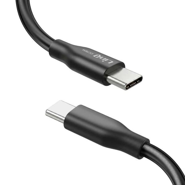 USB-C til USB-C kabel 80W 1.2m Magnetisk Selvviklende LinQ Sort Svart