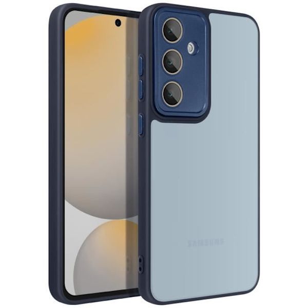 Coque - AVIZAR - Samsung Galaxy S24 FE - Semi-rigid - Slitstark - Trendig design Blå