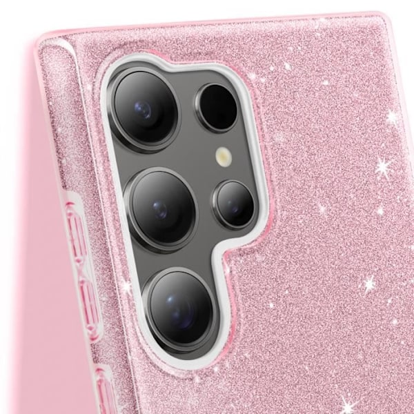 Coque Paillette til Samsung Galaxy S24 Ultra Ultra tynd Silikone Rosa Rosa