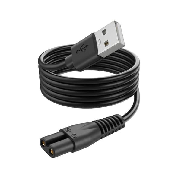 OneBlade USB -latauskaapeli 2-pinniselle sähköparralle 1m 5V LinQ Musta