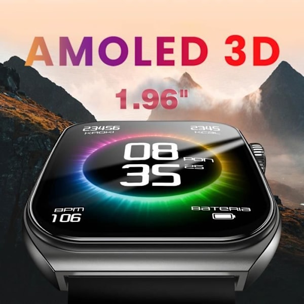 Herreforbundet ur med 3D AMOLED-skærm Bluetooth Call Tiron Forever Black Svart