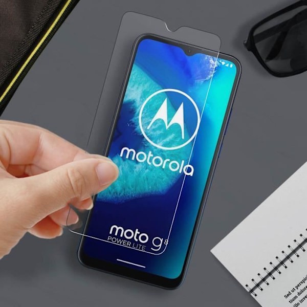 AVIZAR Suojakalvo - Motorola Moto G8 Power Lite - Läpinäkyvä valkoinen - Naarmuuntumaton - Suojaus Vit