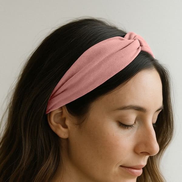 Krydsband - Ensfarvet Fløjl - Rosa - Chic - Behagelig Ros