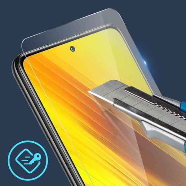 Skærmbeskyttelsesfilm AVIZAR til Xiaomi Poco X3 - 9H hærdet glas, stød- og fingeraftryksresistent - Hvid Vit