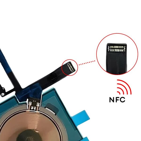 NFC-antenn och induktionsladdning ersättningsdel för iPhone 16 Pro Max Blå Blå