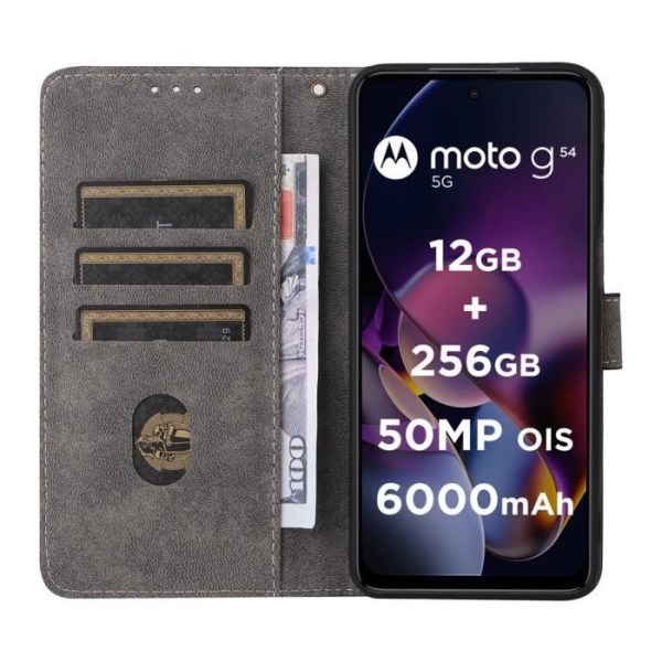 Motorola Moto G54 5G Fodral Premium Business Stötsäkert skyddsfodral med stativskydd - Grön