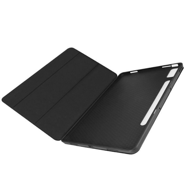 Etui til Lenovo Tab P12 - AVIZAR - Trifold - Sort kunstlæder - Videostøtte og tastatur - Fuld beskyttelse Svart