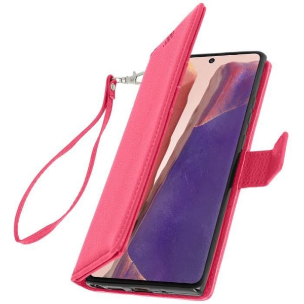 Taske til Samsung Galaxy Note 20 - AVIZAR - Kortholder Video Support Funktion Håndledsrem Pink Rosa