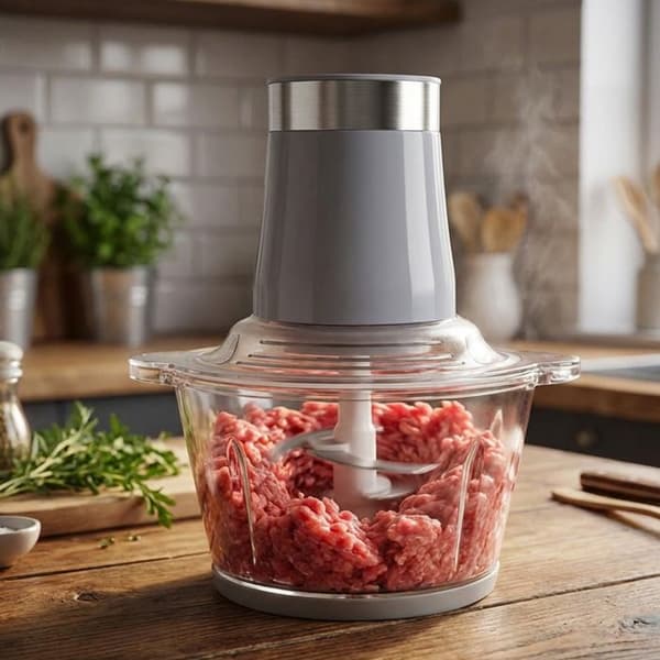 Elektrisk Hackare 200W 2 liter 2 Hastigheter med Grå Glasbowl Grå