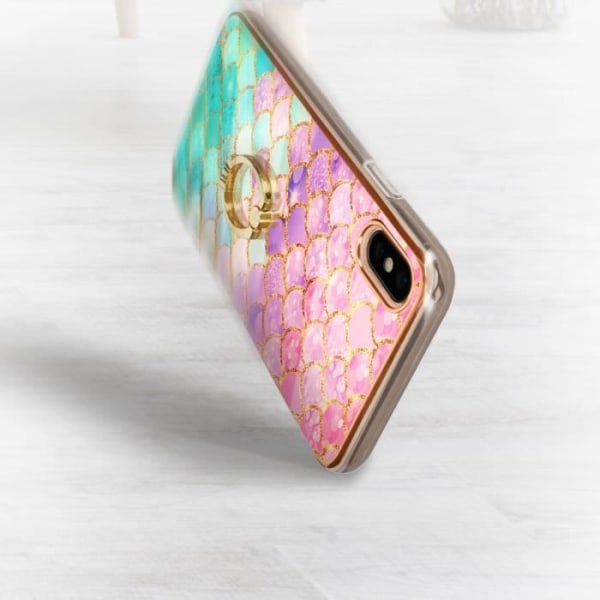 Beskyttelseskappe - AVIZAR - iPhone XS Max - Bi-materiale - Flerfarvet Skjold - Holdring Multifarvet sort