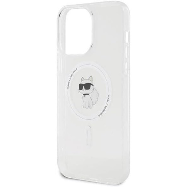 Coque Rigide - KARL LAGERFELD - Choupette - Kompatibel med iPhone 15 Pro Max - Gennemsigtig - MagSafe Klar