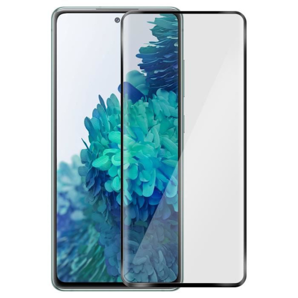 Film för Samsung Galaxy S20 FE Transparent fasat härdat glas med svart kant Svart