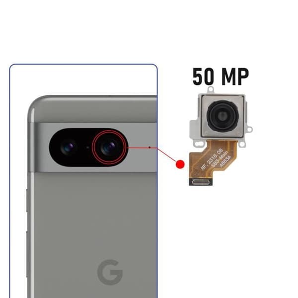 Bagkamera - AVIZAR - Google Pixel 8 - 50MP - Sort - 100% kompatibel Svart