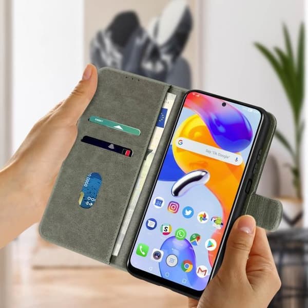 Skal - AVIZAR - Xiaomi Redmi Note 11 Pro - Stativfunktion - Grå - Hårt skal Grå
