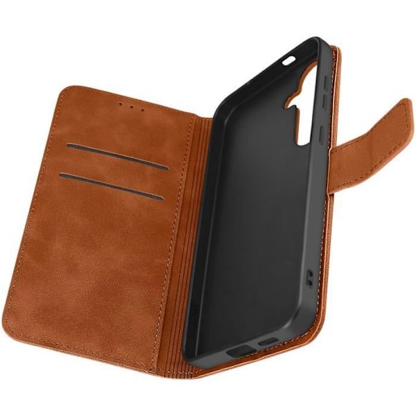 Kotelo Samsung S24 Plus Wallet Flip Video Support Camelille kastanj