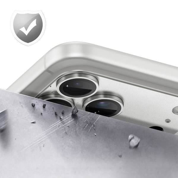 Skyddskamera för iPhone 18 Pro Max i Härdat Glas och Aluminium 9H Silver Grå