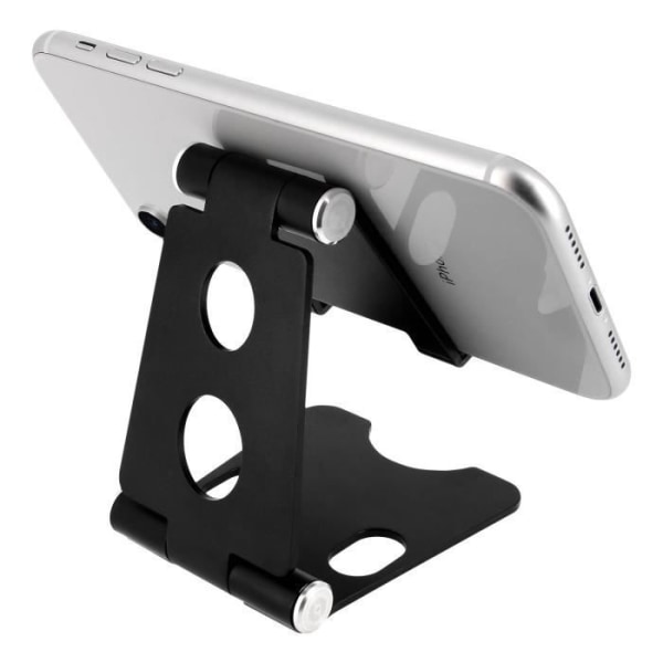Skrivbordsstöd Smartphone / surfplatta 4" till 10" Aluminium Tiltbar Silver Svart