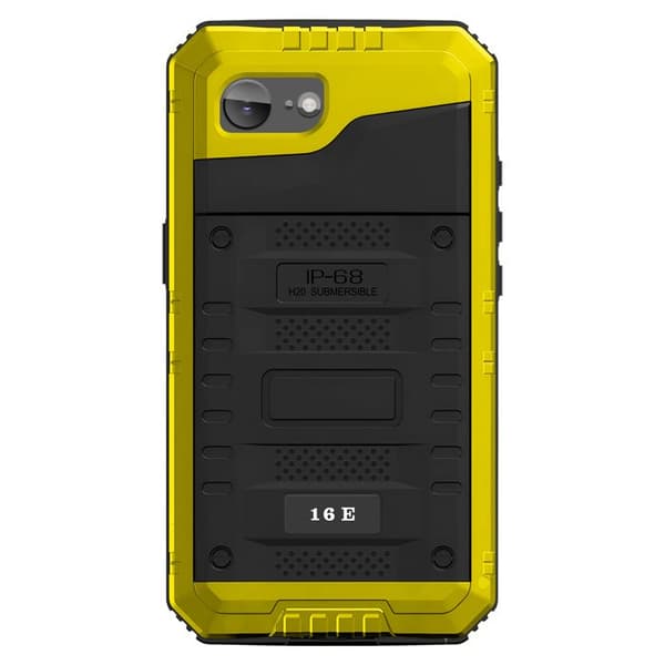 Cover til iPhone 17. Robust, vandtæt IP68 med håndledsrem i sort / gul Gul