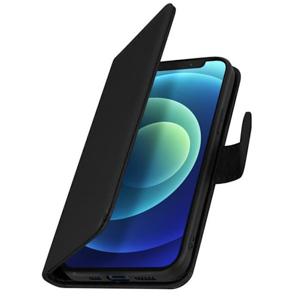 Apple iPhone 12 Mini Skyddsfodral med korthållare Stativ Funktion Svart Svart Svart