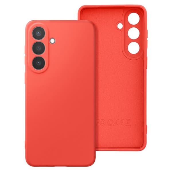Silicone Soft-Touch-fodral för Galaxy S26 med orange mikrofiberfoder Apelsin