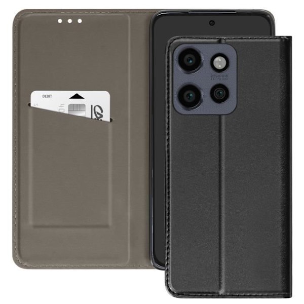 Etui för Motorola Edge 50 Neo Magnetisk Klappkorthållare Svart Svart