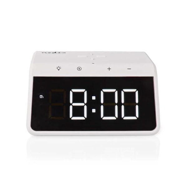 Väckarklocka + Certifierad Qi Trådlös Laddare | 5 / 7.5 / 10 / 15 W Dubbel Alarm Vit