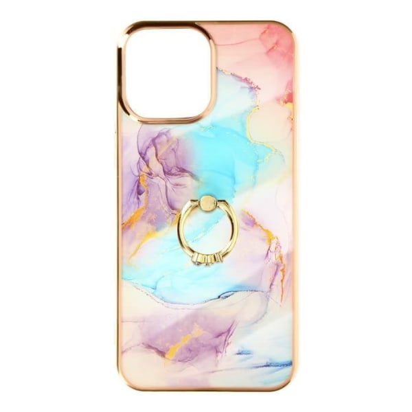 iPhone 12 og 12 Pro etui Bi-materiale Holdering Marmormønster Multicolor Sort