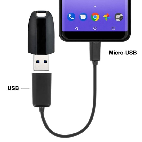 Mikro-USB-USB-naaras OTG-sovitin - musta