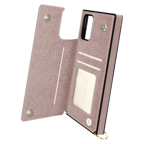 AVIZAR Skyddsfodral till Samsung Galaxy S20 - Rose Gold - Multifunktion med snodd Rose guld