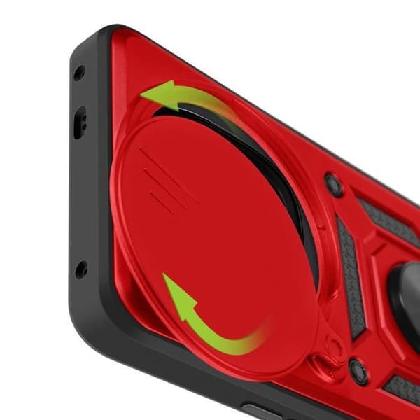 Kuori Xiaomi Redmi Note 14 Pro/Pro Plus - Punainen - Iskunkestävä - Tuki Ring - MIL-STD-810G Röd