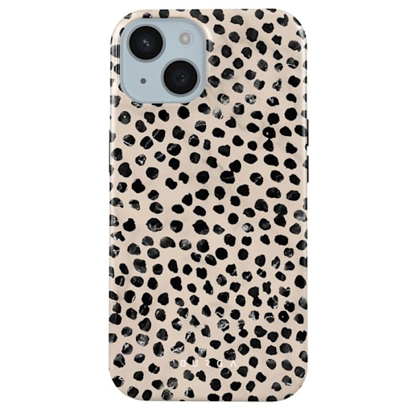 Coque MagSafe för iPhone 15 Plus Elegant Mönster Almond Latte Burga Beige Beige