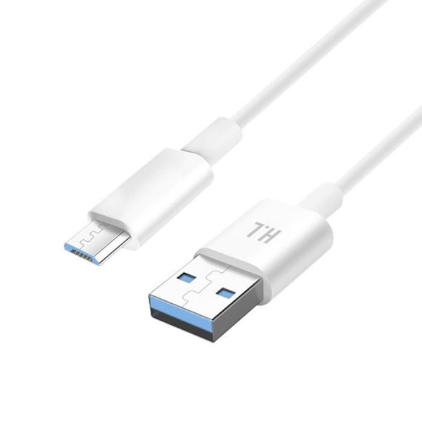 Mikro-USB-kabel opladning og dataoverførselsintensitet 1A Længde 1,5m Hvid