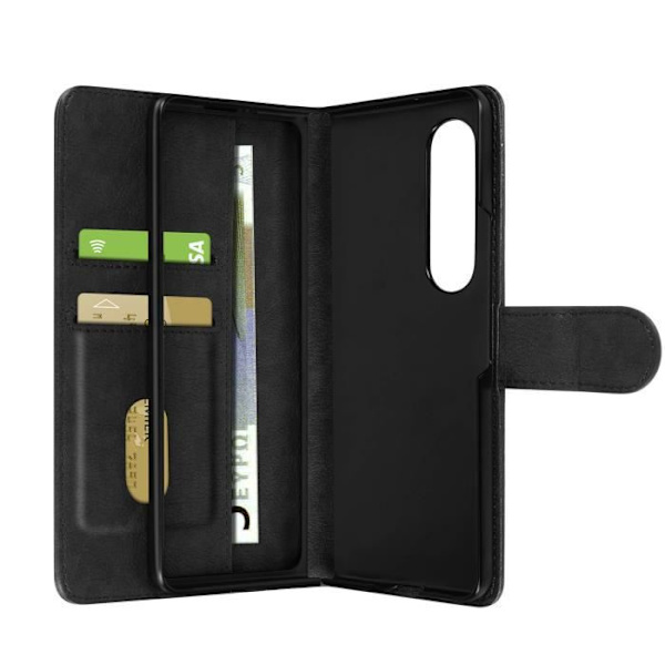 Samsung Galaxy Z Fold 3 Fodral - AVIZAR - Plånboksfodral - Svart - Magnetisk flik svart