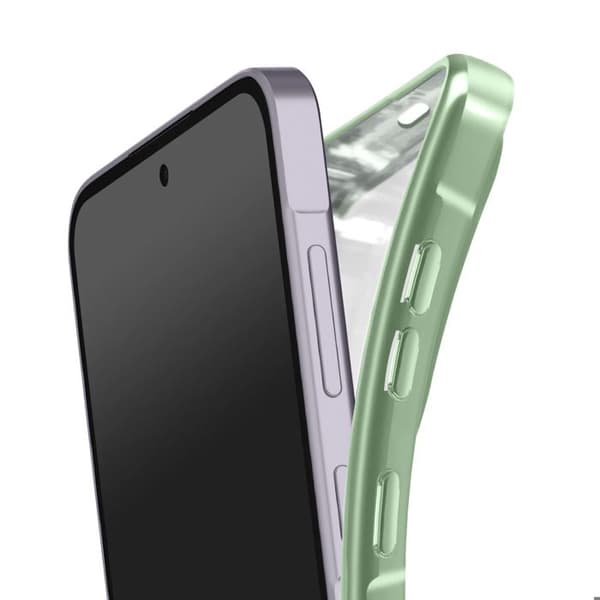 Skræddersyet MagSafe Silikone Cover til Galaxy A57 med Grøn Kromkant Grön