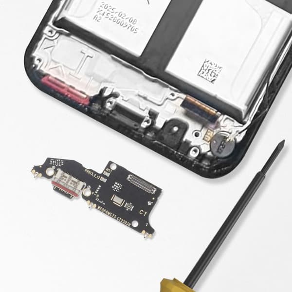 USB C Ladekonnection til Realme C75 + Mikrofon Sort