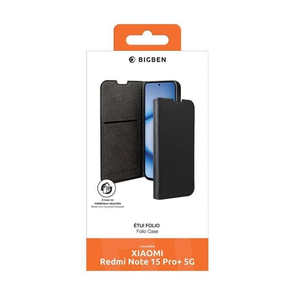 Fodral för Redmi Note 15 Pro Plus 5G med kortfack och ställfunktion BigBen Svart Svart