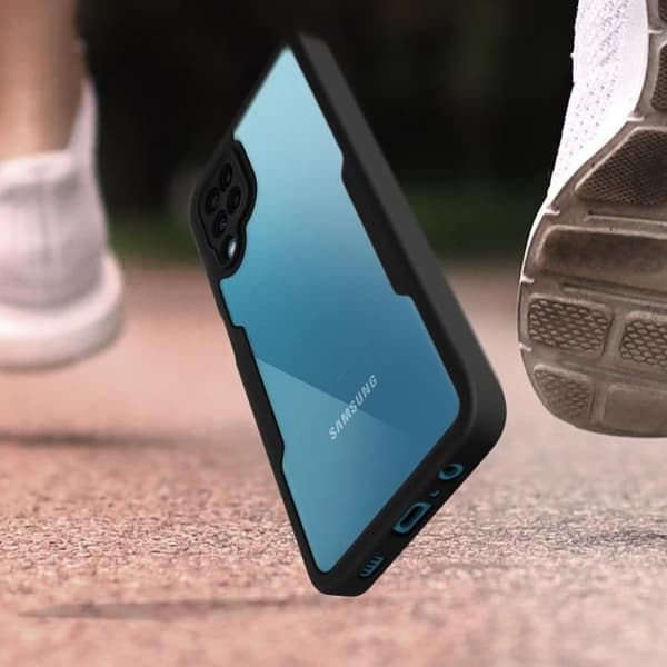Heldeksel - Samsung - Galaxy A12 - Robust plexiglas - Polymer - Stødabsorberende Svart