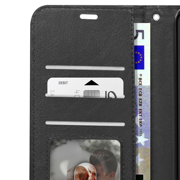 Fodral för Samsung S24 Plånboksställ Funktion med handledsrem Mayaxess Svart Svart