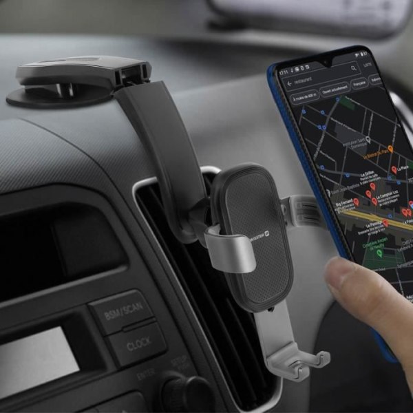 Swissten Biltelefonhållare Dashboard Gravity Sugkopp Svart