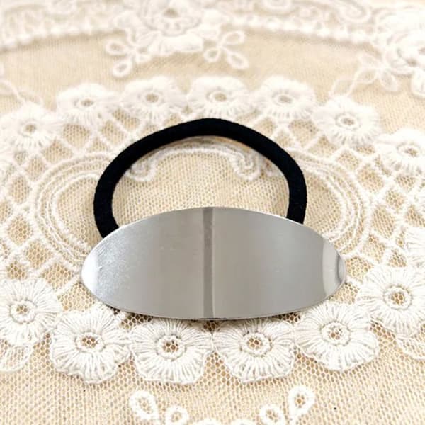 Hår-elastik - AVIZAR - Poleret Runde Rubbe - Sort - Minimalistisk Elegance - Spejl Finish Svart
