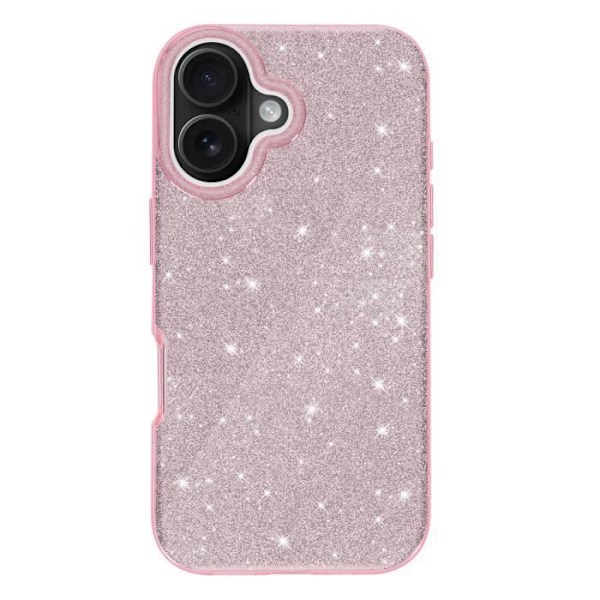 Glitteret skal till iPhone 16 Plus Stötabsorberande Glittrande Rosa Rosa