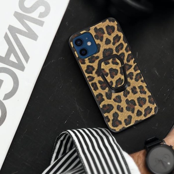 Coque - ADVISE - iPhone 12 Mini - Leopardtryk - Blød - Brun kastanj